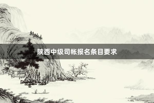 陕西中级司帐报名条目要求